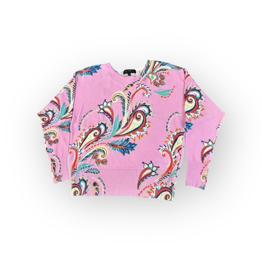 Joseph A Pink Paisley Knit Sweater Women’s Small — Flaws Shown